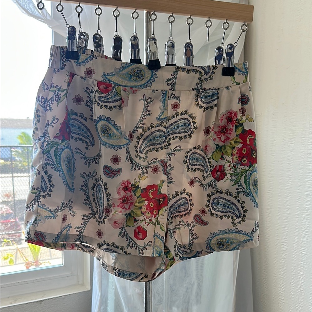 Floral Paisley Print Shorts